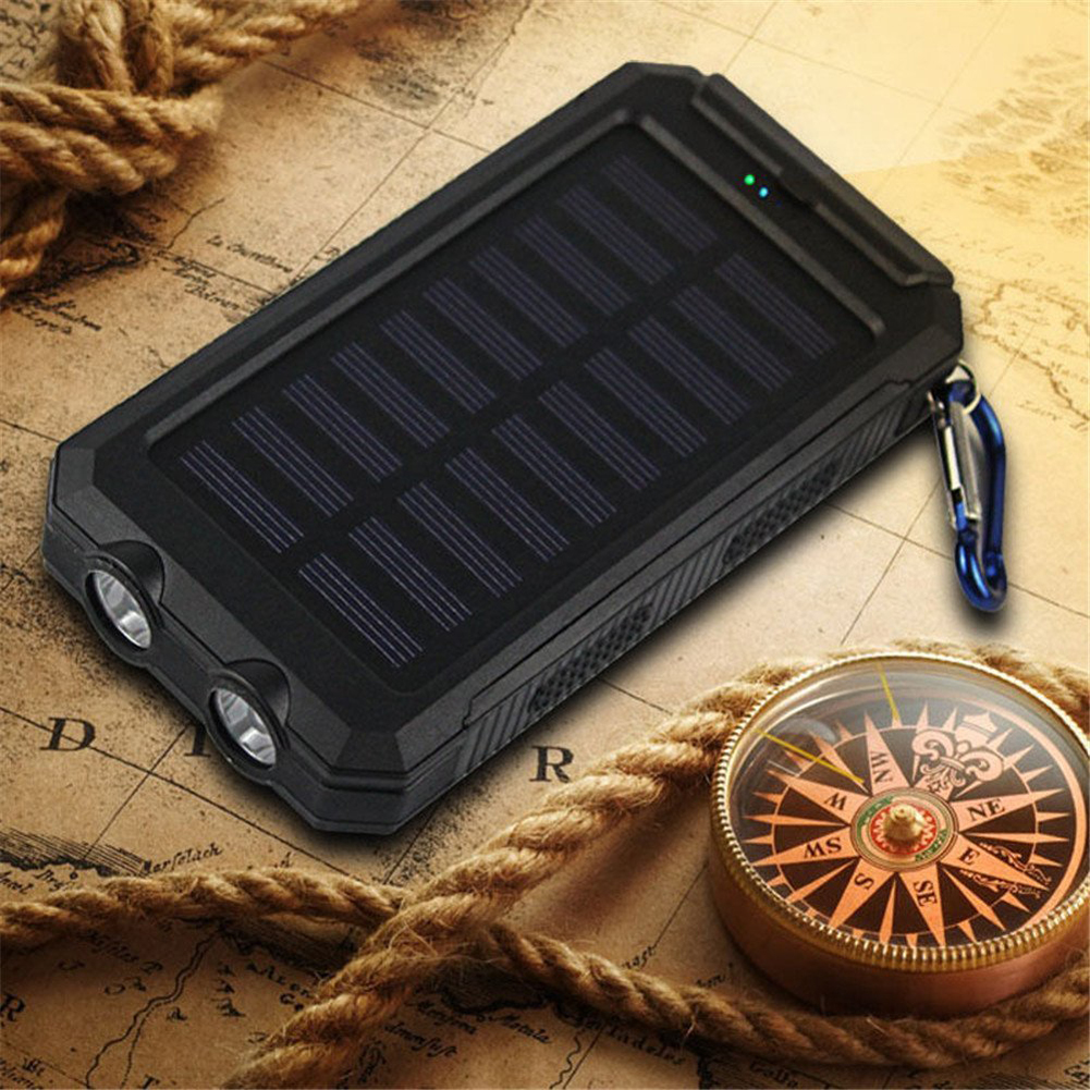 Explosionsgeschützt, super wasserdicht, wiederaufladbar -191107 20000 mah solar-mobilfunkgerät: Schwarze perle