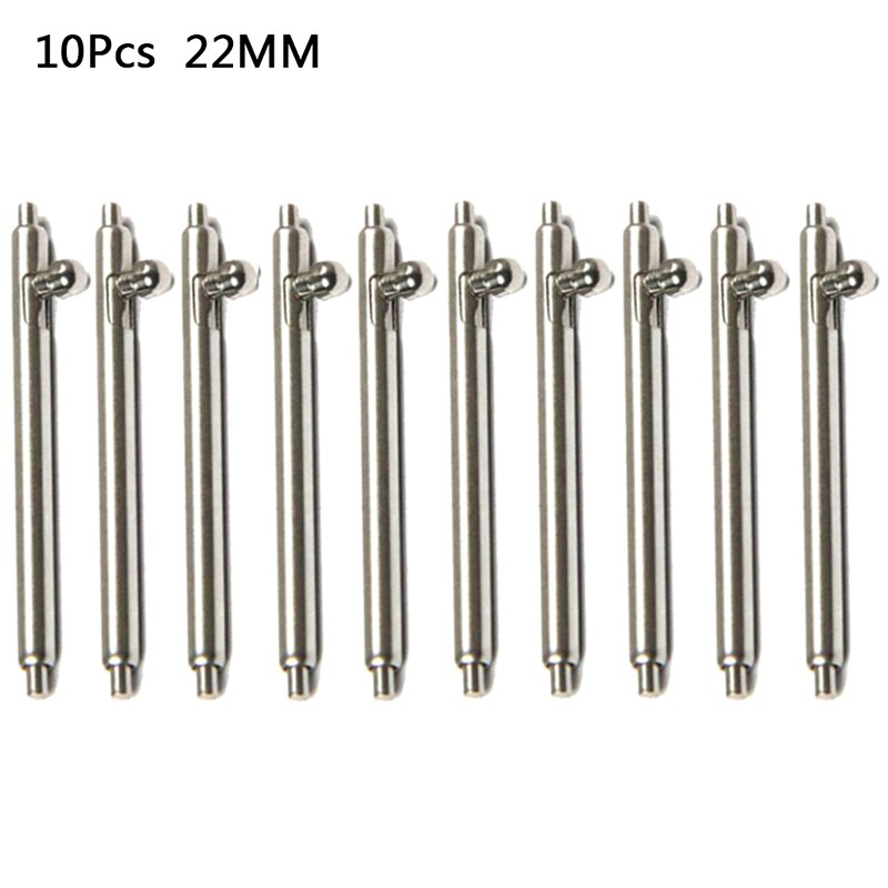 10 stuks snelspanveerstaven roestvrijstalen horlogebandbandpenstaaf eenvoudige installatiegereedschapsonderdelen 12 ~ 24mm: 6