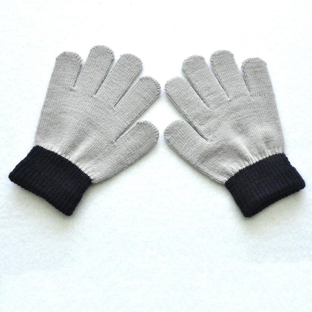 Børn børn magiske vinterhandsker colorblock fuldfinger varme strikede handsker solid bomuldsblandinger bløde handsker & xs