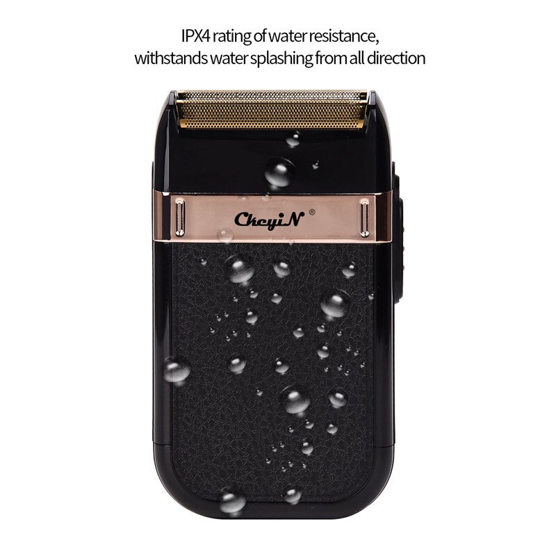Waterproof Reciprocating Electric Shaver Dry Wet Dual Use Beard Trimmer Cutter Men Powerful Rechargeable Razor with Extra Foil