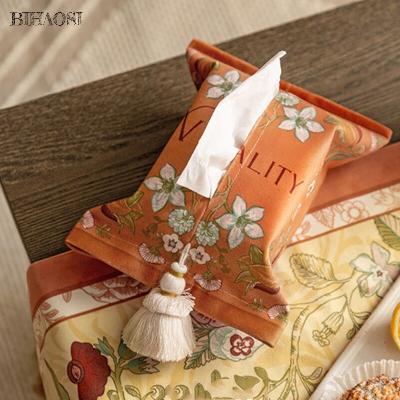 Vintage tissue box auto tissue taske vintage husholdning tissue box køkken high-end papir opbevaring print skuffe