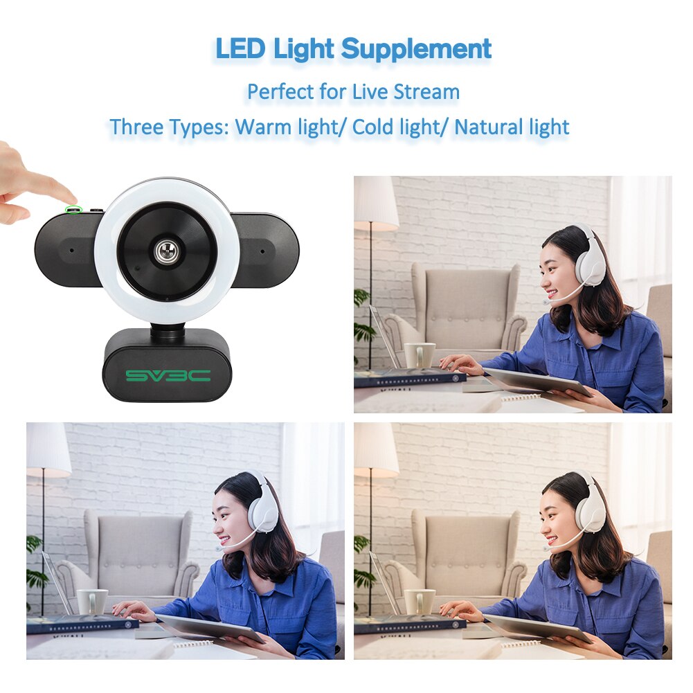 HD 2K 4MP Webcam Mini Computer PC WebCamera with Microphone Rotatable Cameras for Live Broadcast Video Calling Conference Work