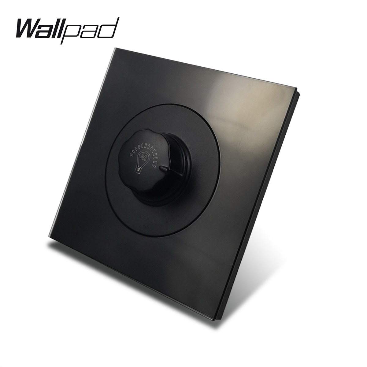 Black Glass Crystal Panel Wall Light Switch Round Button Circle LED Ring 1 to 4 Gang Fan Speed Dimmer 45A Double Pole Switch: 4XL / Silver