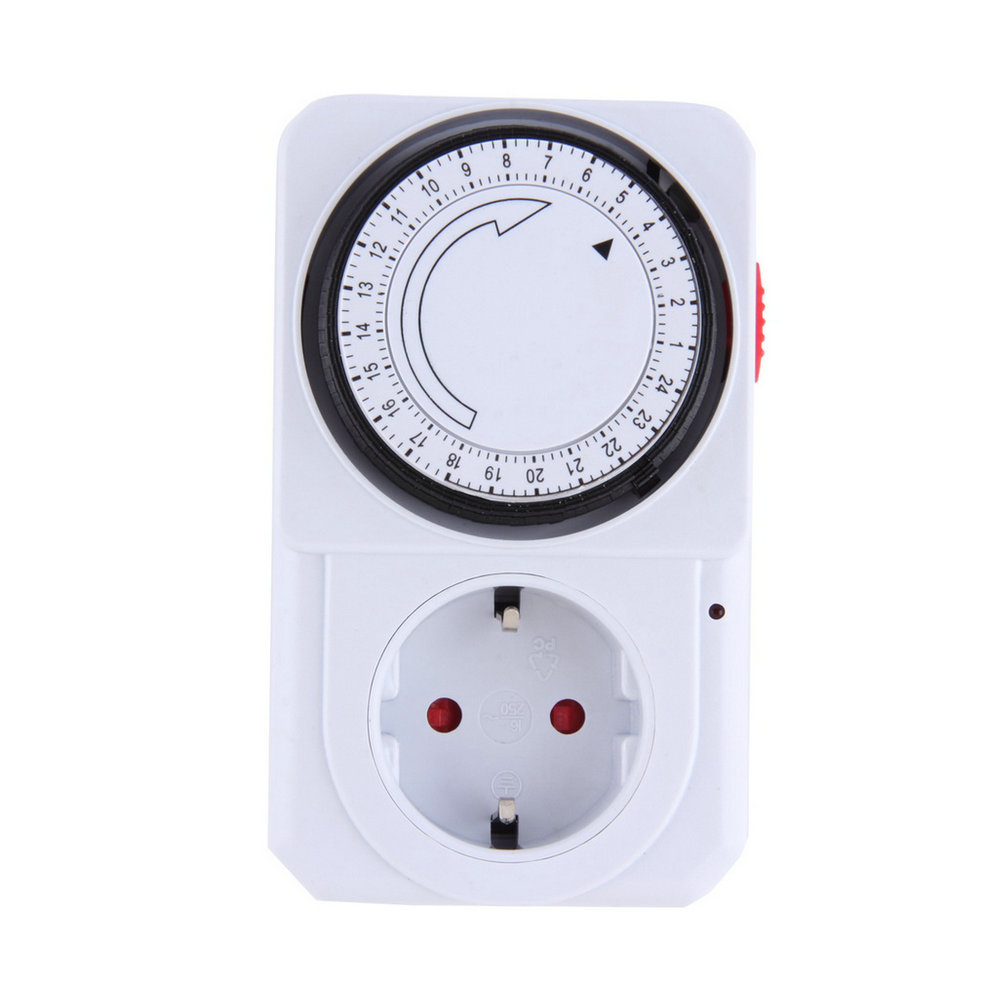 EU Plug 24 Hour Programmable Mechanical Electrical Plug Program Timer Power Switch Energy Saver