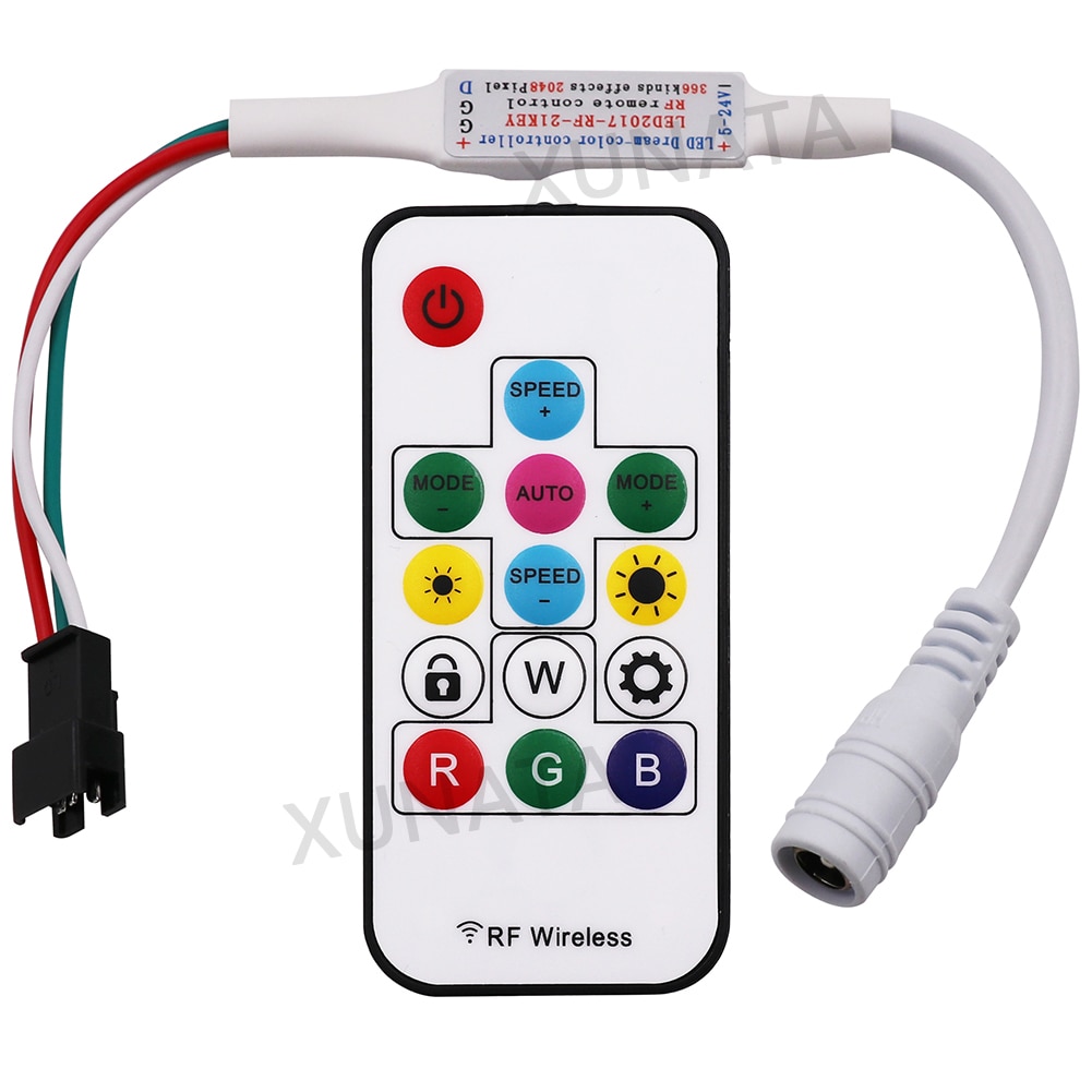 Dc12-24v piksler mini wifi-kontroller til  ws2801 ws2811 ldp 6803 sk6812 ws2812b ledet stripe 14 nøkkel 24 nøkkel ir fjernkontroll