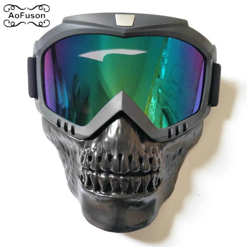 Skull Ski goggles Mask Detachable Snowboard Eyewear Windproof Riding Snow Snowmobile Goggle Sci Funny Skiing Glasses Oculos