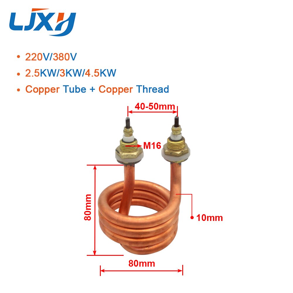 AC 220 V/380 V Kupfer Rohr, Heizung Element für Elektrische Wasser Brenner, 2500 W/3000 W/4500 W Spirale Wasser Heizung Rohr Heizung Teile
