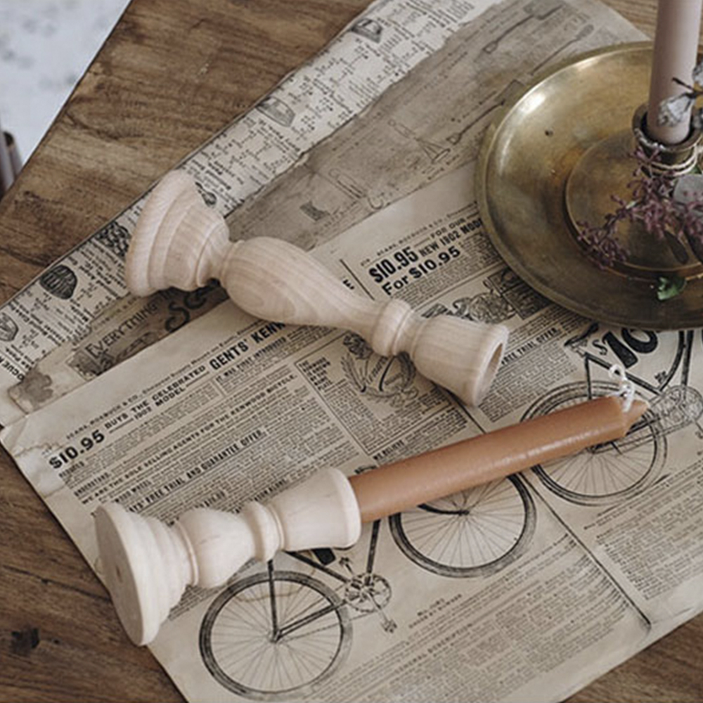 Wooden Candlesticks Unfinished DIY Classic Craft Candle Holders for Paint or Living Room Home Wedding Decorations