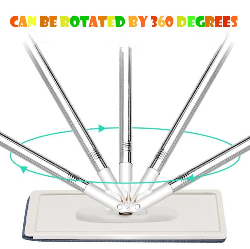 Flat Squeeze Mop and Bucket Hand Free Wringing Floor Cleaning Mop Microfiber Mop Pads Wet or Dry Usage on Hardwood Laminate Tile