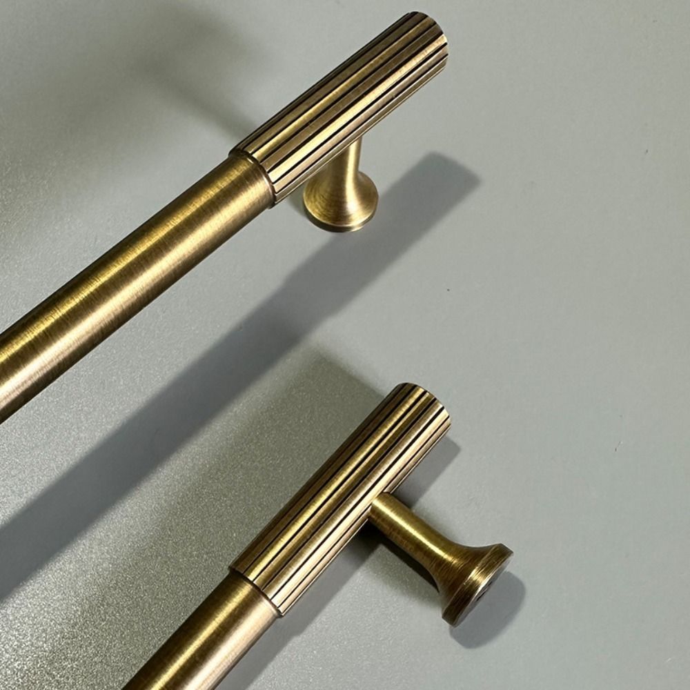 Bronze Bronze Cabinet Handles Antique Door Knobs Solid Brass Knurled Handle T-bar Wardrobe Pulls Furniture Door Pull Kitchen