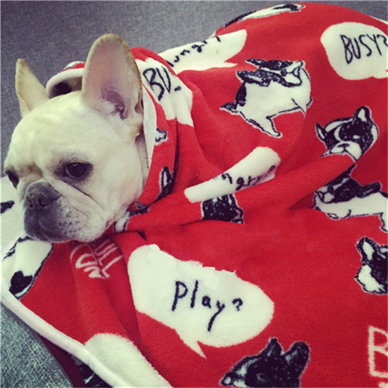 Zachte Fleece Franse Bulldog Dekens Herfst/Winter Warm Pet Dog Bed Mat Voor Honden Kussen Deken Puppy Kat Slapen bedekt Matten