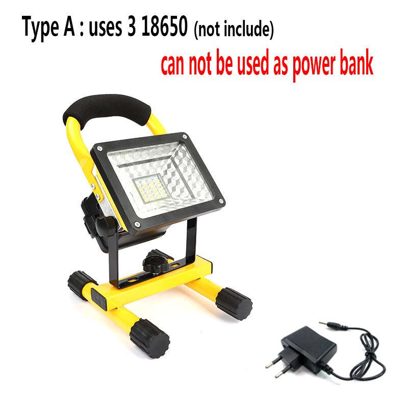 100W 24LED Led Portable Spotlight Super Bright 20000LM Work Light Waterproof Rechargable Floodlight for Camping Fishing Sport: Pakcgae A
