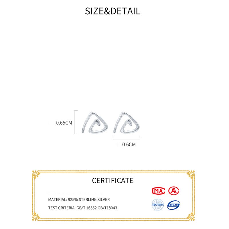 La Monada trójkąt stadniny kolczyki dla kobiet srebro 925 minimalistyczne grzywny damskie kolczyki biżuteria stadniny kolczyki 925 srebro