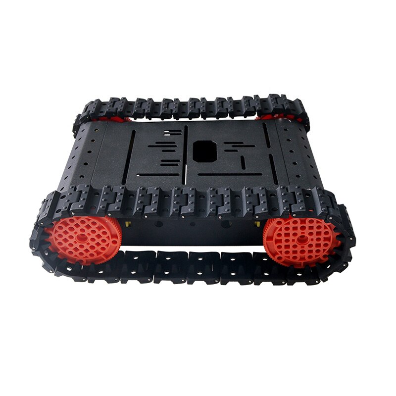TC200 4WD Metall Smart Crawler Tank Chassis mit 4 stücke TT Motoren und Kunststoff Räder Gummi Track DIY Spielzeug für arduino Bildung: Rot