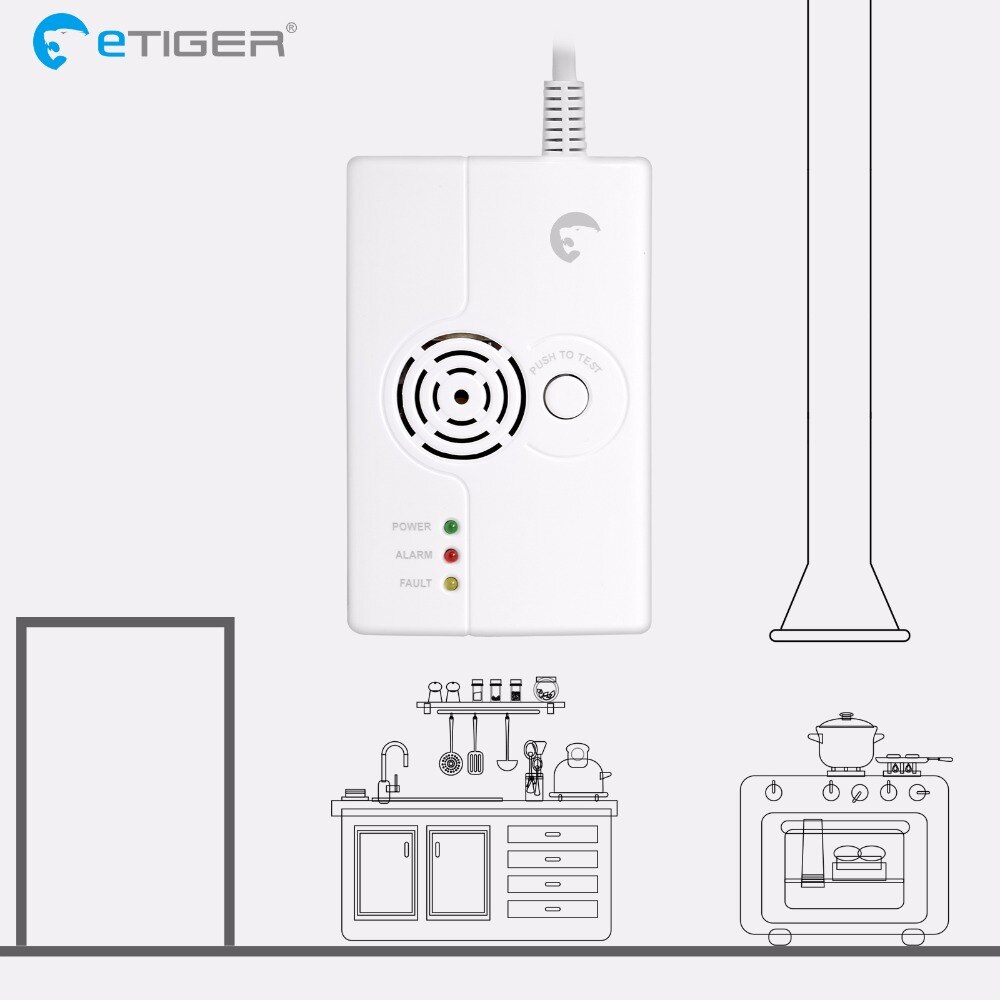 ETIGER ES-D6A Draadloze Gasdetector is compatibel met elke eTIGER Secual systeem Home Security