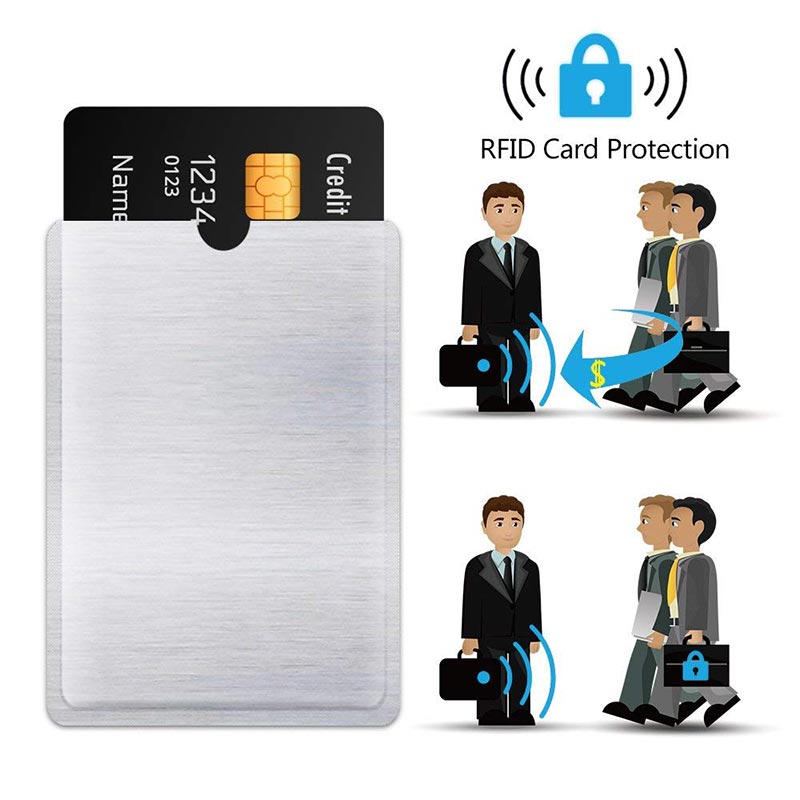 50 pces rfid que obstrui as luvas anti roubo rfid protetor de cartão rfid que obstrui a luva da luva do roubo da identidade anti-varredura proteção da luva do cartão