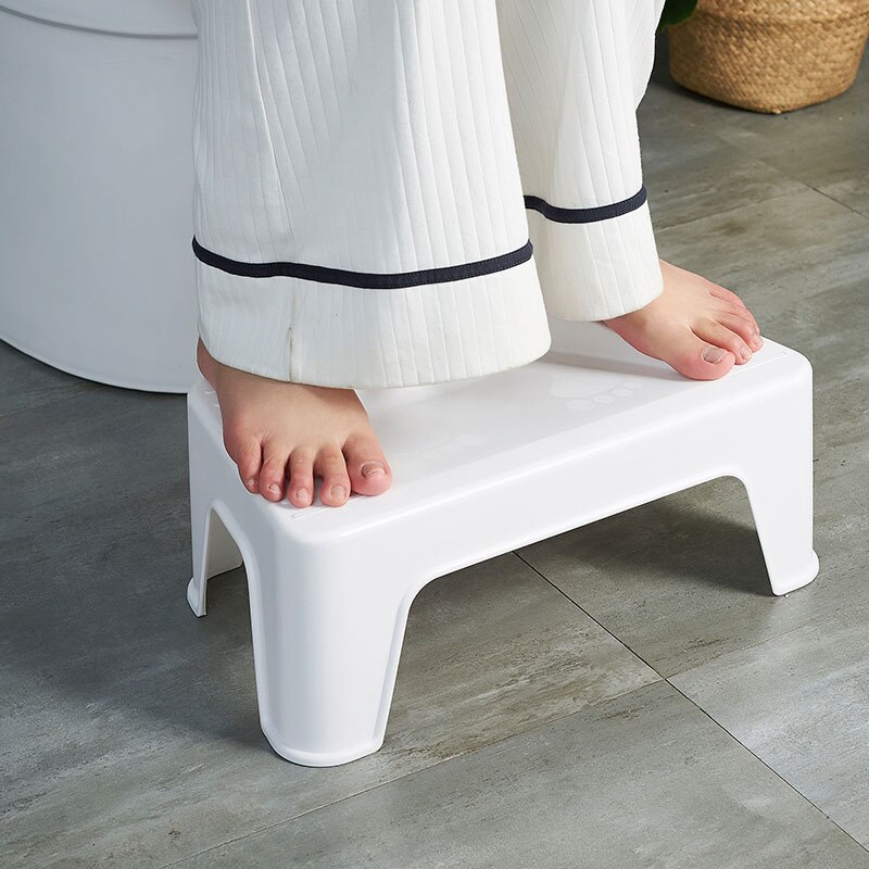 JayCreer Bathroom Toilet Stool -Ramp + Foot Massager - Non-Slip Potty Stool Space Save Durable For Elderly Kids Pregnant