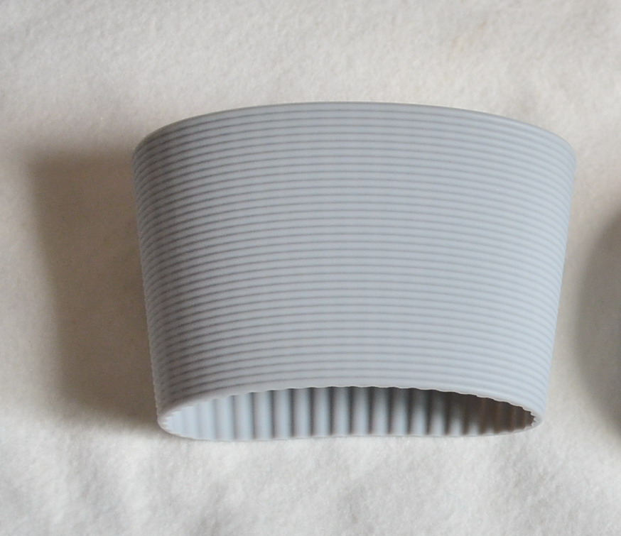 5 stks/partij 6 cm hoogte verticale rib siliconen mouwen voor mok, partij cup mouwen band, recyclebaar isolatie cup cover plumyl: Light Grey