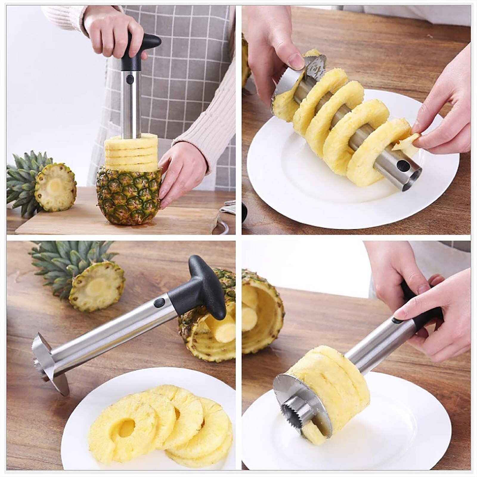 Ananas Corer En Snijmachine Rvs Cutter Peeler Voor Core Verwijdering En Snijden Multifunctionele Super Snelle Keuken Tool