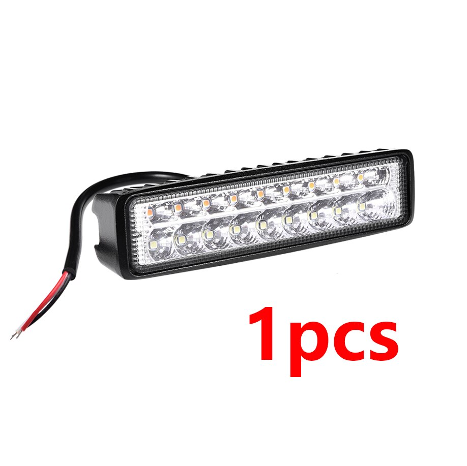 Led lys bar 54w led arbejdslys bar spot lys bar barra led tågelygter til 4 x 4 off road atv advarselslys hvid gul 12v 24v: 1 stk 54w arbejdslygte