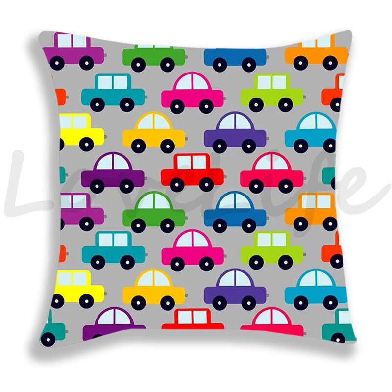 Brandweerwagen/Auto/Graafmachine/Ambulance Print Kussensloop Bank/Slaapkamer Kussenhoes 45*45Cm kussensloop Home Decor Kussensloop Jongens: 11