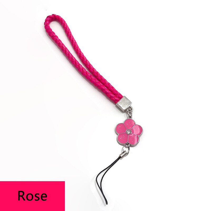 10 Colors Phone Braided Lanyard for Keys ID card USB stick Cell Phone Strap flower Weave rope Non-slip Short Lanyards Universal: Rose