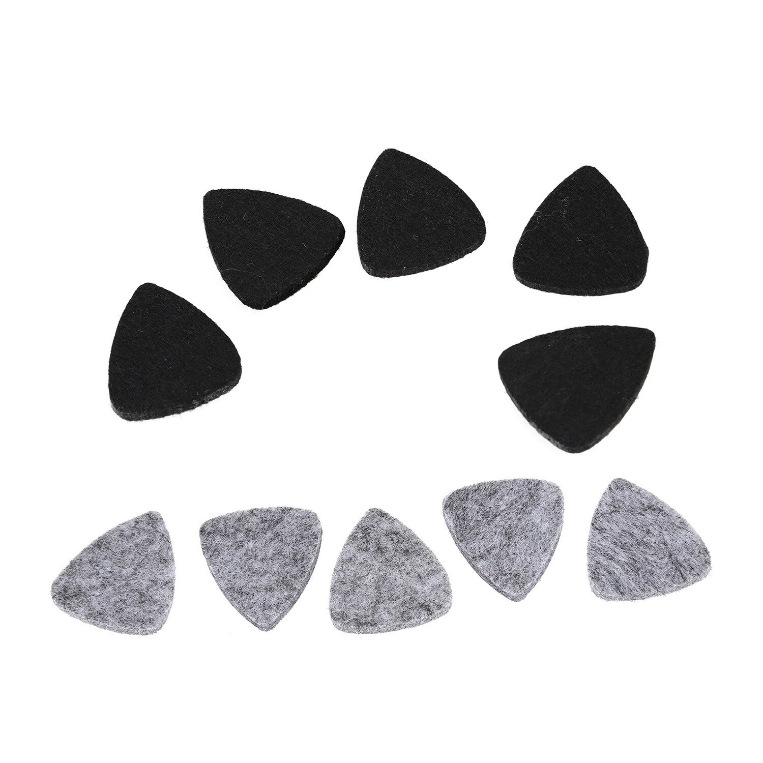 10 stuks zachte, harde ukelele plectrums van wolvilt, mandoline en gitaar, in de kleuren grijs en zwart