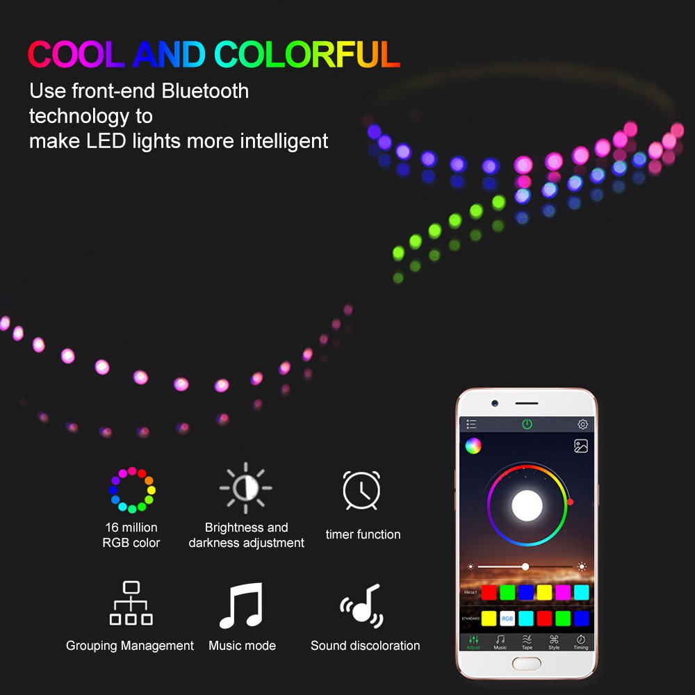 Clever RGB Bluetooth Timer Geeignet LED Regler USB für 5V 3528 5050 RGB Licht Streifen Mehrfarbig Ändern TV Hintergrundbeleuchtung