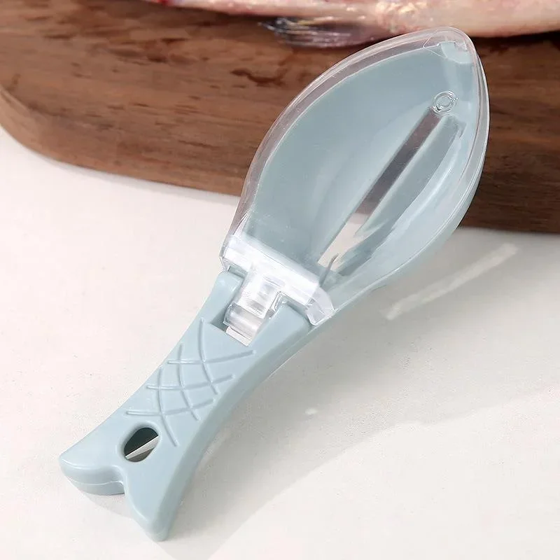 Raspador de escama de peixe, ferramenta de cozinha, descascador, gadgets úteis: Azul