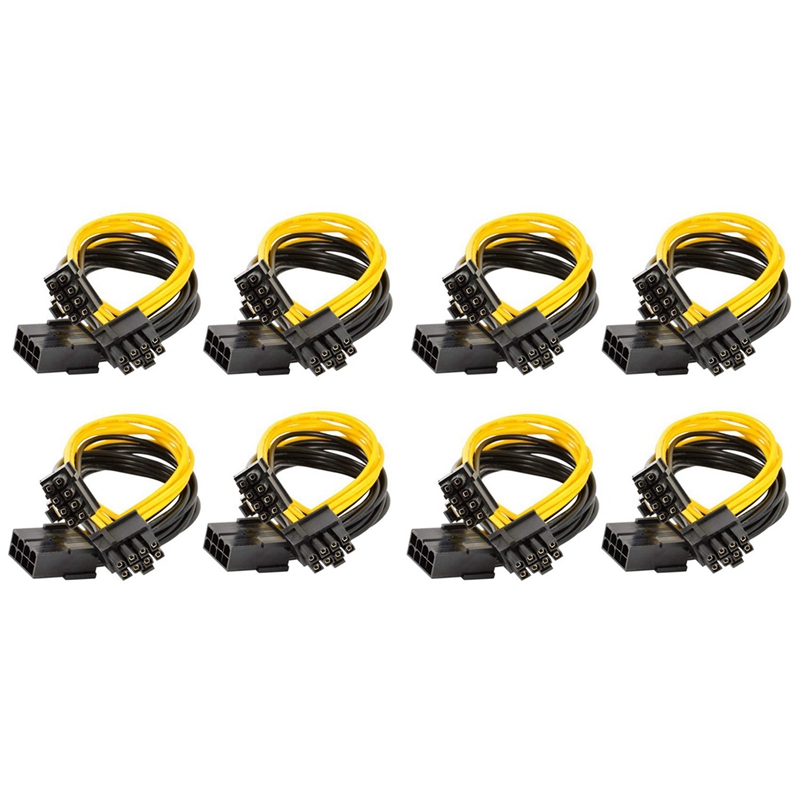 8 Stuks 8 Pin Pci-E Naar 2 Pci-E 8 (6 + 2) pin Power Cable &amp; 10Pcs 16AWG 6 Pin Pci-E Naar 8 Pin (6 + 2) pci-E Gpu Power Kabel