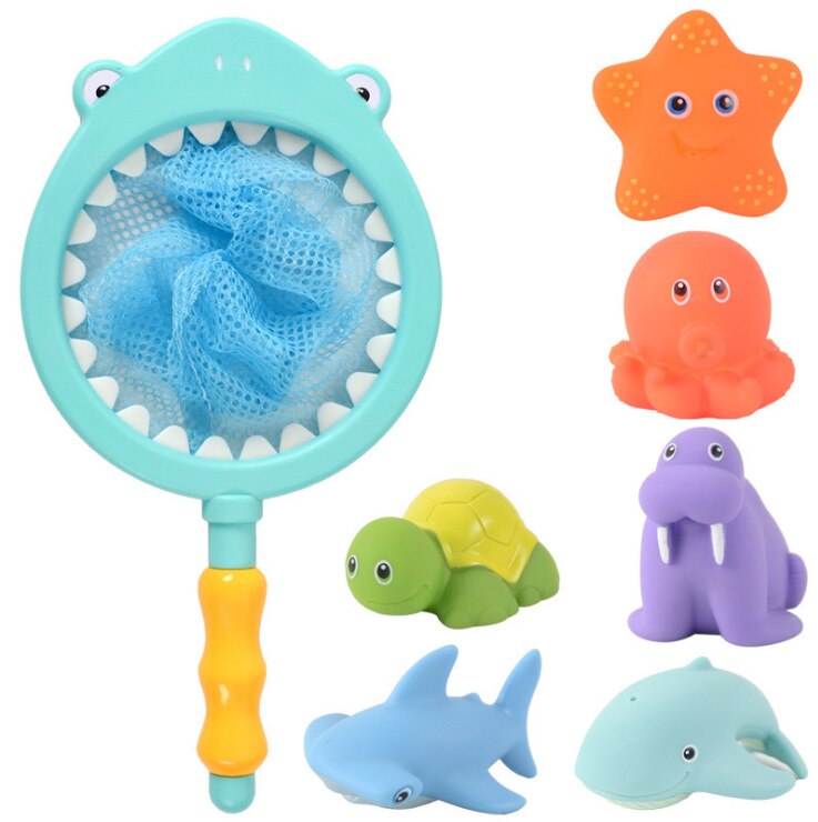 Juguetes de baño para bebé, juego de agua para ducha, grifo de goma con rueda de agua de pato, juego de rociador de agua para niños, animales, juguetes de baño de verano: R