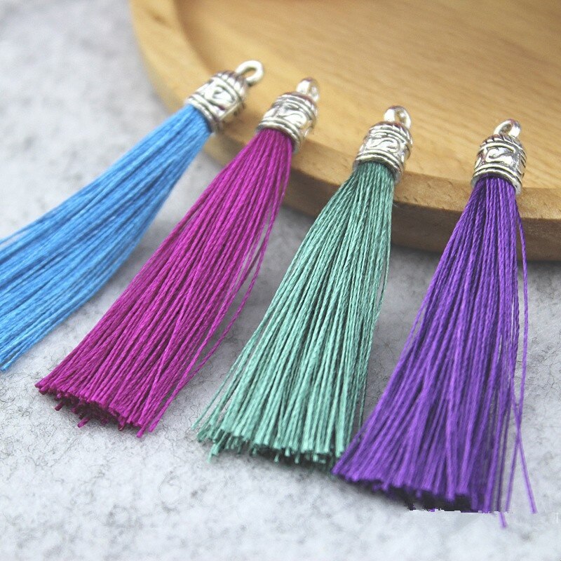 Rideau de bijoux avec pompon en argent, 10 pièces, accessoires de décoration pour vêtements, porte-clés, sac de téléphone portable, franges, garniture, sangles suspendues: Mix Color Randomly