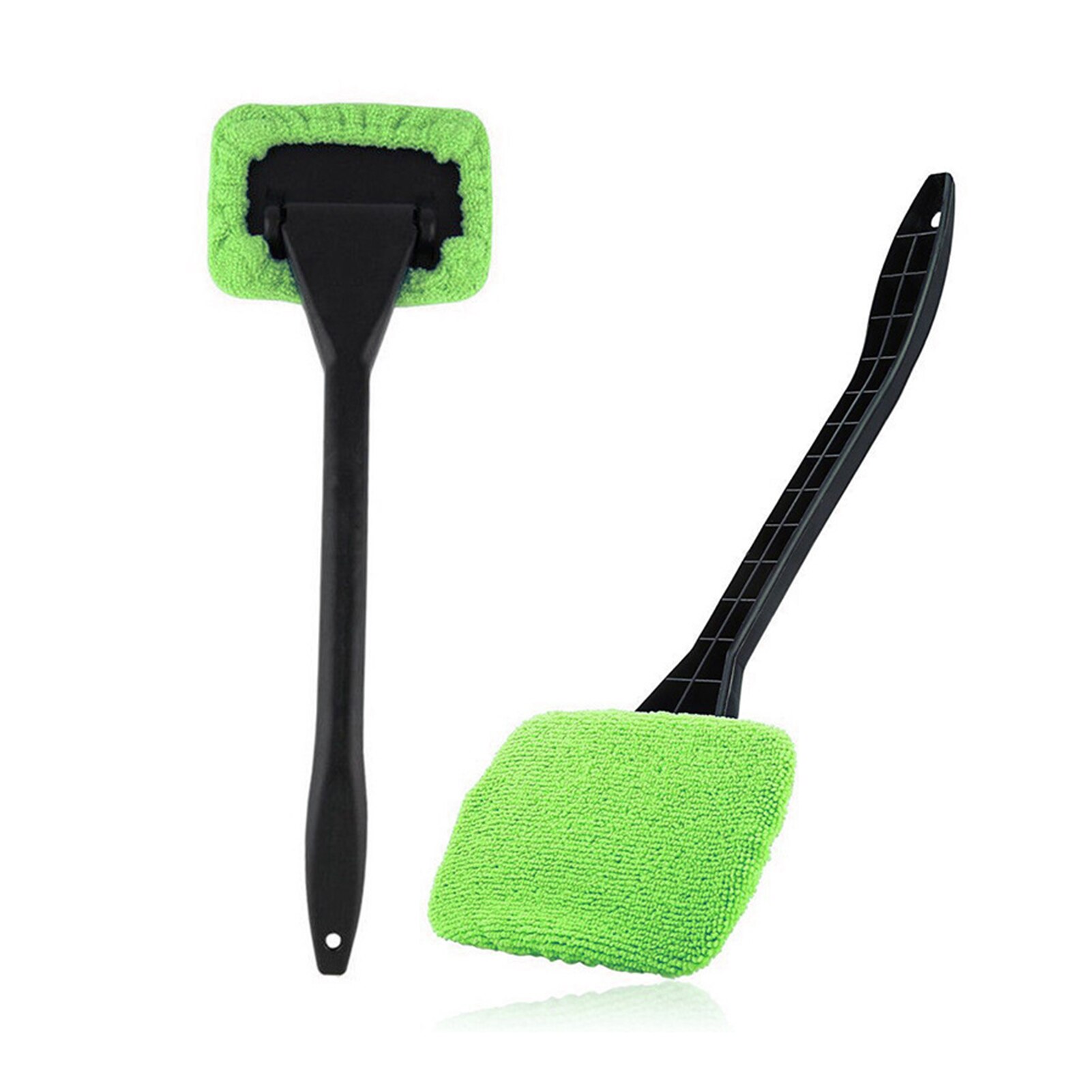 Window Windshield Cleaning Tool Microfiber Cloth Car Cleanser Brush with Detachable Handle Auto Inside Glass Wiper L5: Green