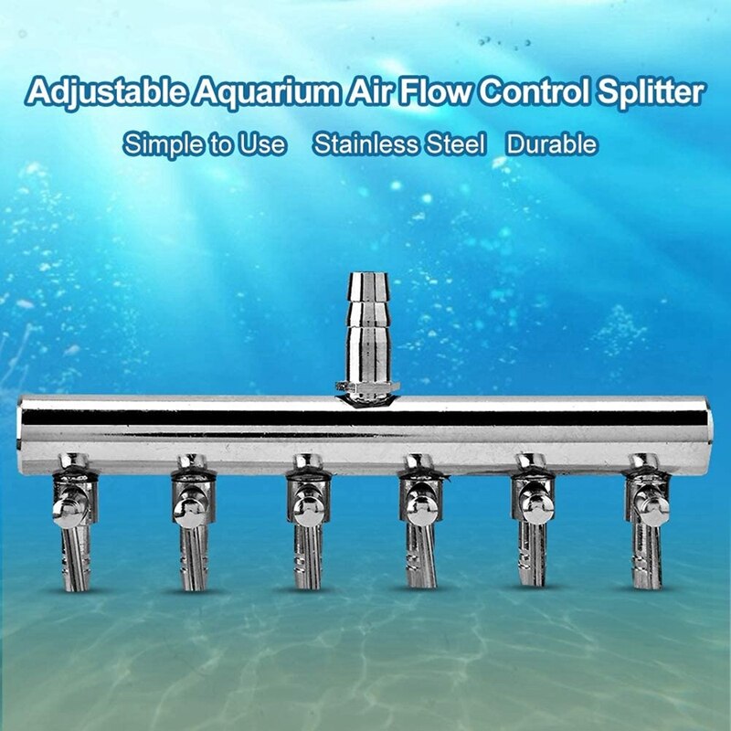 Aquarium Air Flow Splitter Fish Tank Air Regelklep Zuurstof Distributeur Aquarium Luchtpomp Accessoires 6 Manier