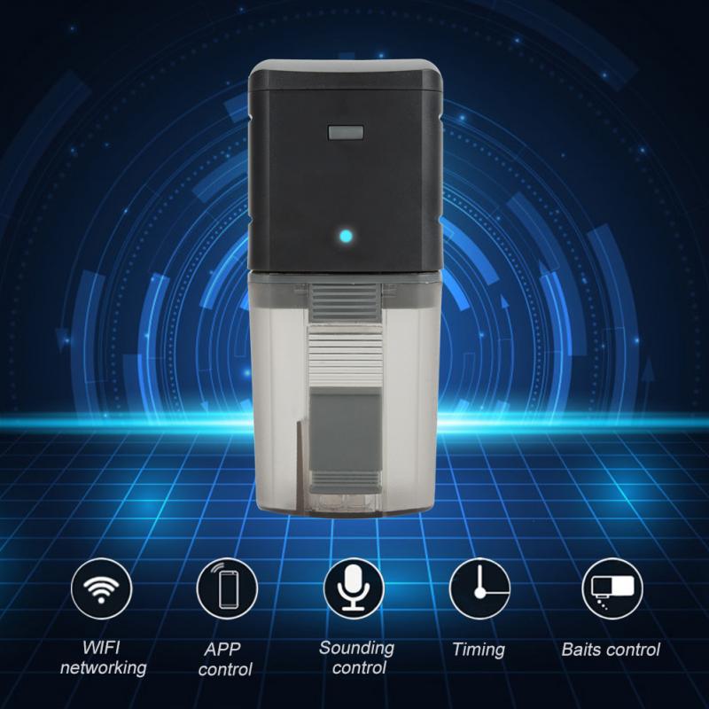 Akvarietilbehør wifi trådløs fjernbetjening fiskefoderautomat stemme smart automatisk fodermaskine fisketimer foderautomat smarte kæledyrsprodukter