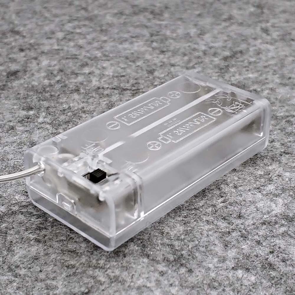 2AA 3AA Battery Holder Battery Storage Case With Switch AA Battery Box Case With Switch Transparent