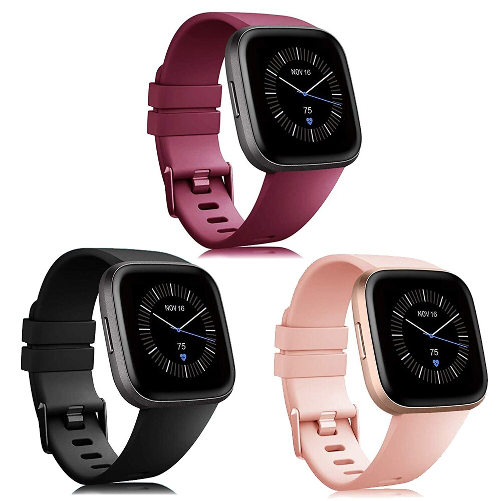 3pcs Strap For Fitbit Versa 2 Band Soft Silicone Wrist Waterproof Replacement Watch Strap For Fitbit Versa/Versa 2: 4 / S