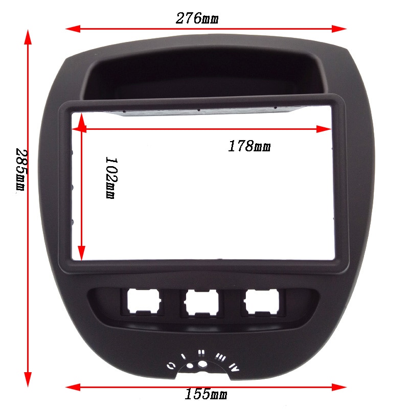 Double Din Frame DVD Panel Stereo Dash Trim Installation Kit Car Radio Fascia For Toyota Aygo Citroen C1 Peugeot 107