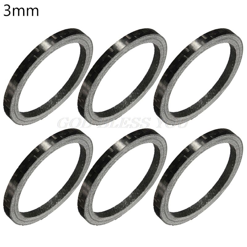 Espaciadores de horquilla de fibra de carbono para bicicleta, junta de anillo para bicicleta, arandela frontal para bicicleta de carretera, espaciadores para manillar de bicicleta, triangulación de: 3mm