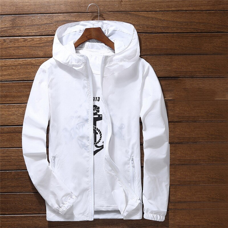 Summer Autumn Thin Sun protection clothing Jackets Women Causal Sport Jackets Zipper Lightweight Breathable Hooded Coat: white / XXL