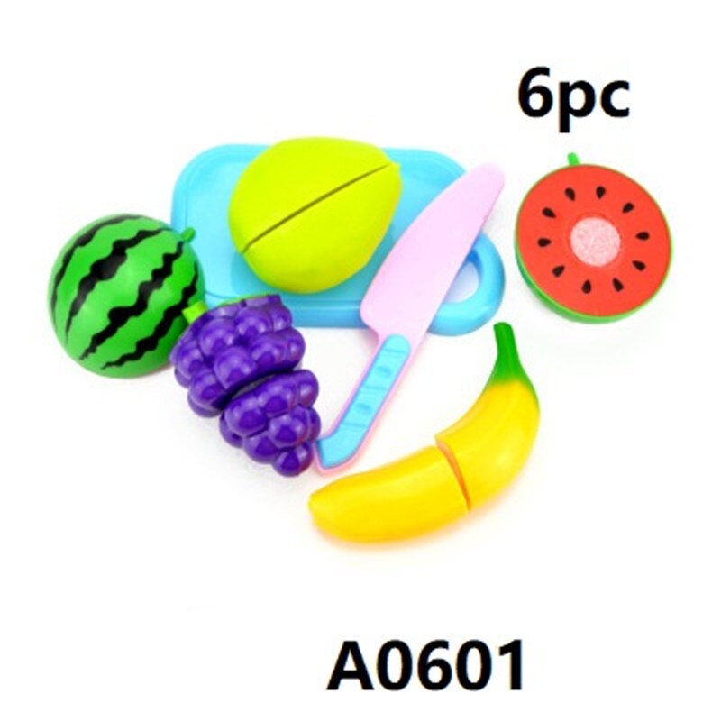 23 pz/set plastica taglio frutta e verdura giocattoli con cestino bambini cucina giocattoli finta gioca giocattoli educativi: 6pcs-01