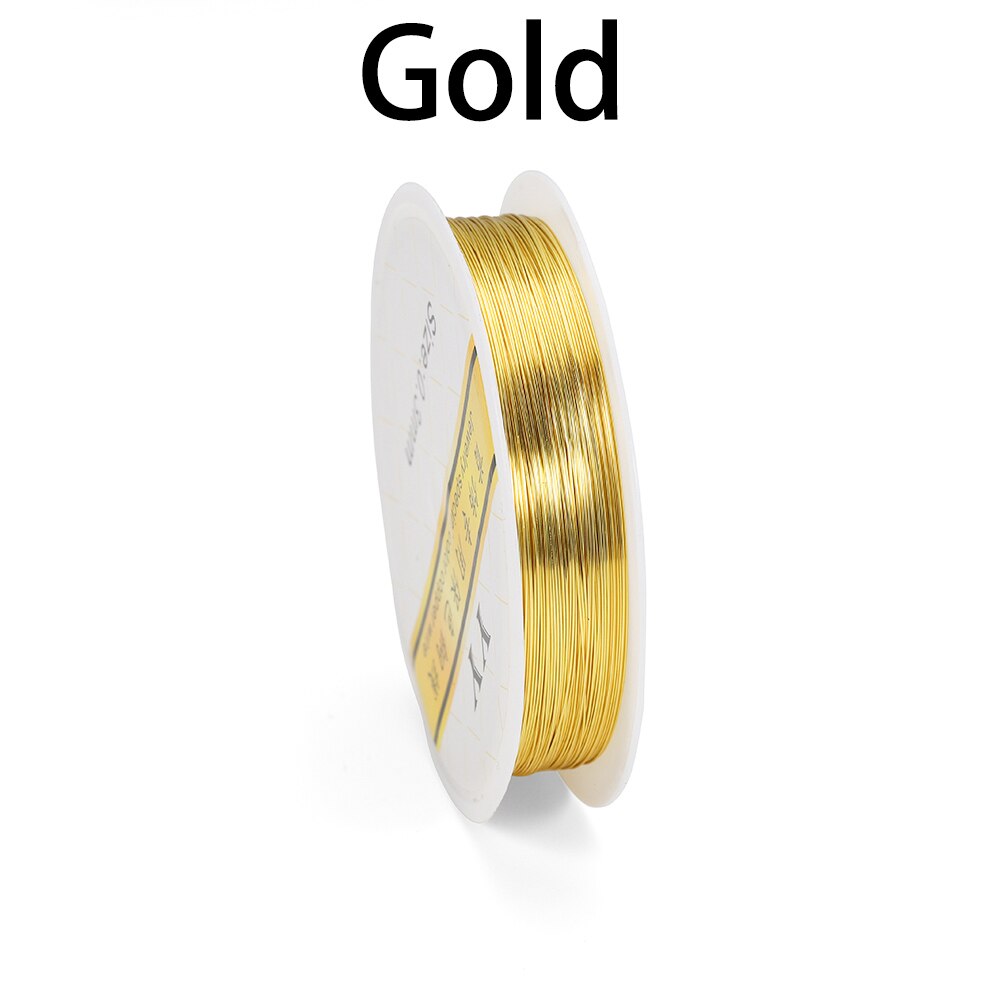 1 rolle Gold Farbe Kupfer Draht 0,2/0,3/0,4/0,5/0,6/0,7/0,8/1,0mm Perlen Schnur DIY für Schmuck Machen Zubehör