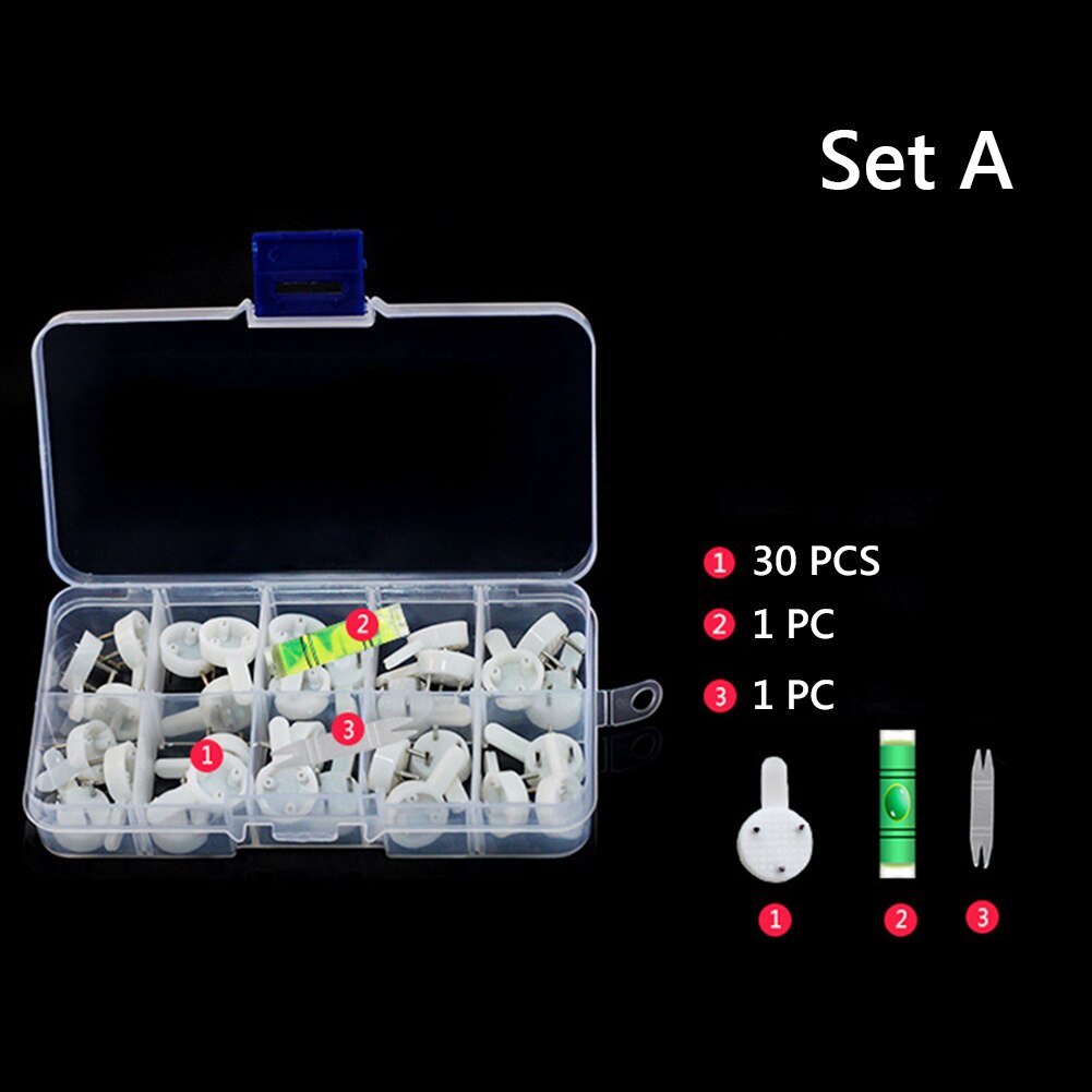 Wall Picture Hooks Heavy Frame Strong Nail Fixing Kit Nail Hook Plastic Painting Photo Frame Mirror Hanging Hanger for kitchen: Style A