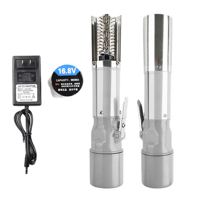 Electric Fish Scale Remover Cleaner Seafood Tool Stainless Steel Waterproof Cordless Automatic Scraper Kitchen Helper Cleaning B: Silver-Plug-in