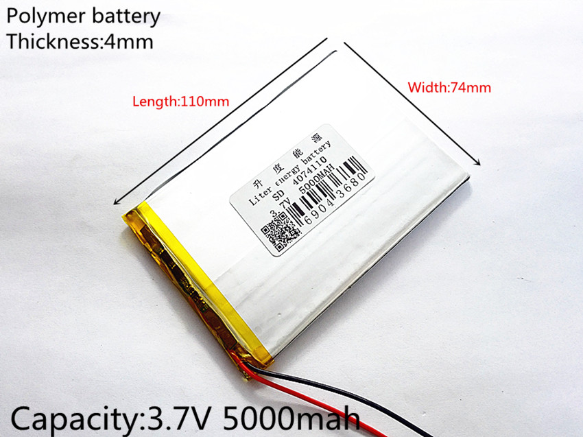 1 stks/partij 3.7 V hoge capaciteit lithium polymeer batterij, 4074110, 5000 mah zon N70 7 inch tablet batterij