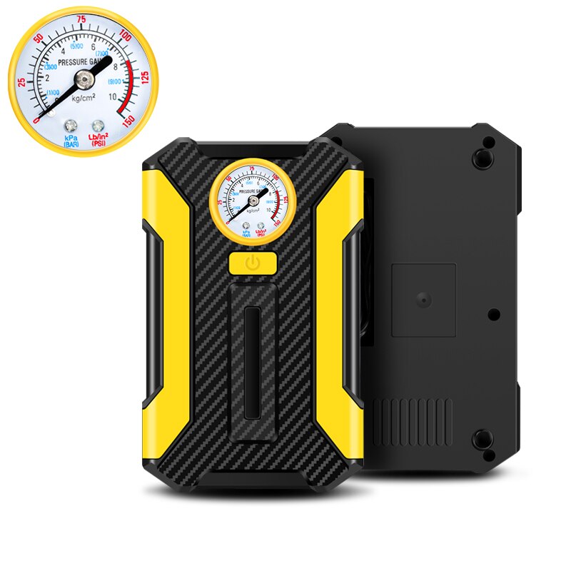 Automotive tire inflator LED digital lighting tire on board inflation pump DC 12V air compressor toolbox, automotive tires, bicy: Pointer (no toolbox)