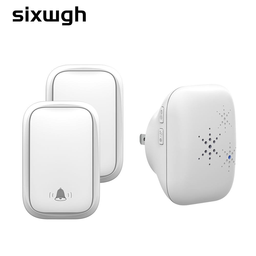 Wireless Doorbell US EU UK Plug Self-powered Waterproof outdoor ring Door Bell Home Welcome Door Chimes doorbell: Brown / us