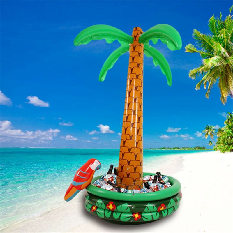 Opblaasbare Ijsemmer Hawaii Serie 180Cm Coconut Palm Tree Ijs Dranken Buffet Whisky Bier Cube Sandbeach Party Leveranties Inflable