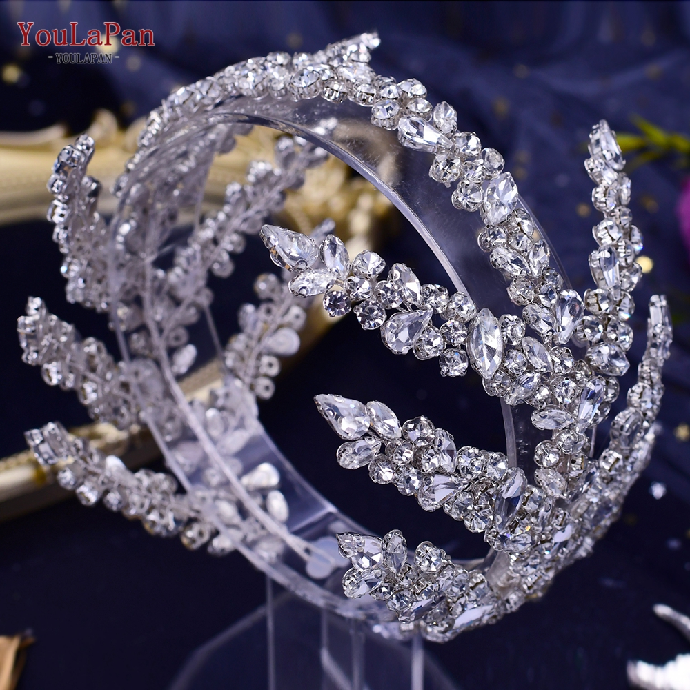 YouLaPan HP496 Strass Bruidshoofdband Boheemse Bruidshaaraccessoires Vrouw Hoofddeksel Bruiloft Haaraccessoires Bruid Tiara: Puur Goud Kleur