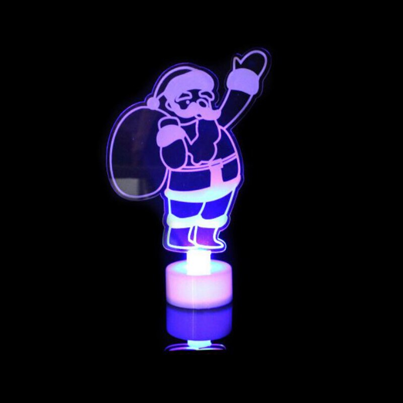 Snowman /Santa Claus/Christmas Tree Multi Color LED Light Clear Acrylic Christmas Tree Mood Lamp Night for Kid Child